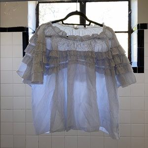 Ruffled Karen Walker x Madewell Striped Top M